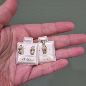 10K Gold Pendant and Earring Set